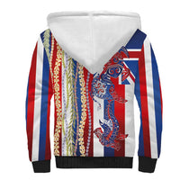 Hawaiian Sea Animals Sherpa Hoodie with Lei and Flag Style LT03 - Polynesian Pride