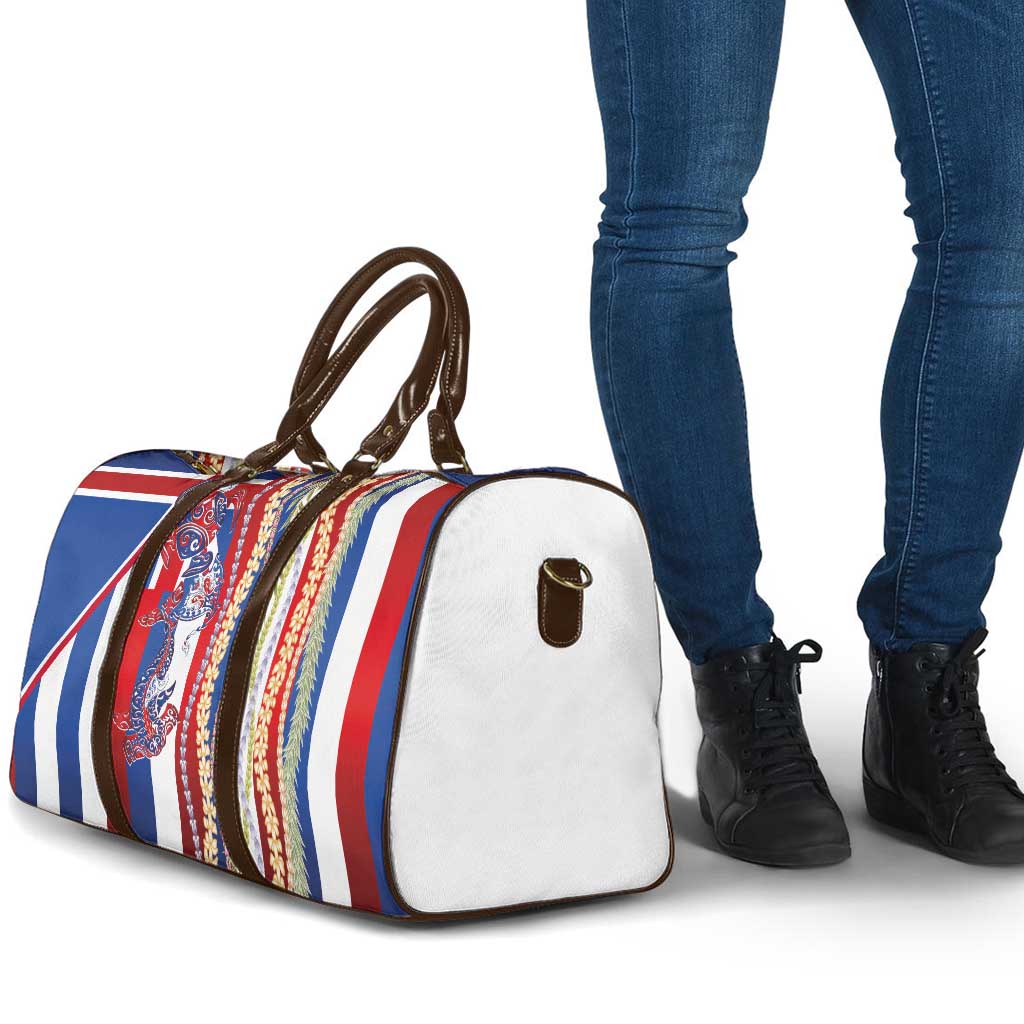 Hawaiian Sea Animals Travel Bag with Lei and Flag Style