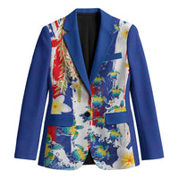 Hawaiian Sea Turtles and Plumeria Blazer with Lei and Flag Grunge Style