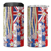Hawaiian Polynesian Tribal Turtles 4 in 1 Can Cooler Tumbler with Lei and Flag Style LT03 One Size: 16 oz Multicolor - Polynesian Pride