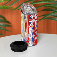 Hawaiian Polynesian Tribal Turtles 4 in 1 Can Cooler Tumbler with Lei and Flag Style LT03 - Polynesian Pride