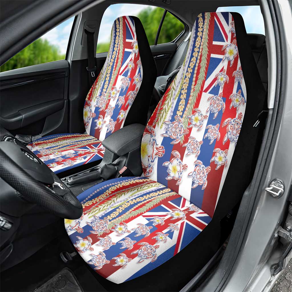Hawaiian Polynesian Tribal Turtles Car Seat Cover with Lei and Flag Style LT03 - Polynesian Pride