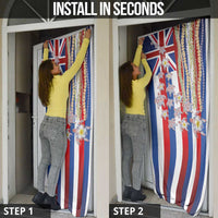 Hawaiian Polynesian Tribal Turtles Door Cover with Lei and Flag Style