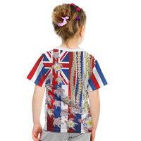 Hawaiian Polynesian Tribal Turtles Kid T Shirt with Lei and Flag Style