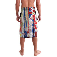 Hawaiian Polynesian Tribal Turtles Lavalava with Lei and Flag Style