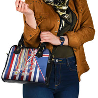 Hawaiian Polynesian Tribal Turtles Shoulder Handbag with Lei and Flag Style
