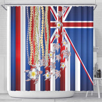Hawaiian Polynesian Tribal Turtles Shower Curtain with Lei and Flag Style