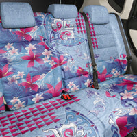 Hawaiian Tribal Manta Ray Back Car Seat Cover Kakau Tattoo and Flowers Surfing Waves Pattern Soft Color LT03 - Polynesian Pride