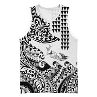 Hawaiian Tribal Manta Ray Basketball Jersey Kakau Tattoo and Polynesian Art Motif Pattern LT03 Unisex Multicolor - Polynesian Pride
