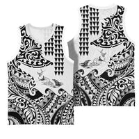 Hawaiian Tribal Manta Ray Basketball Jersey Kakau Tattoo and Polynesian Art Motif Pattern LT03 - Polynesian Pride
