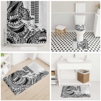 Hawaiian Tribal Manta Ray Bathroom Set Kakau Tattoo and Polynesian Art Motif Pattern LT03 - Polynesian Pride