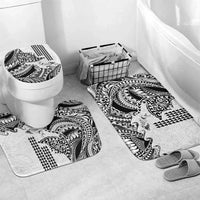 Hawaiian Tribal Manta Ray Bathroom Set Kakau Tattoo and Polynesian Art Motif Pattern LT03 Mat Set Only (3 pcs) One Size Multicolor - Polynesian Pride