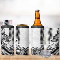 Hawaiian Tribal Manta Ray 4 in 1 Can Cooler Tumbler Kakau Tattoo and Polynesian Art Motif Pattern LT03 - Polynesian Pride