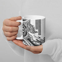 Hawaiian Tribal Manta Ray Ceramic Mug Kakau Tattoo and Polynesian Art Motif Pattern