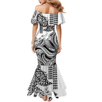 Hawaiian Tribal Manta Ray Family Matching Mermaid Dress and Hawaiian Shirt Kakau Tattoo and Polynesian Art Motif Pattern LT03 - Polynesian Pride