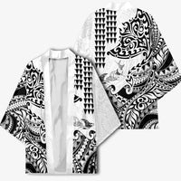 Hawaiian Tribal Manta Ray Kimono Kakau Tattoo and Polynesian Art Motif Pattern