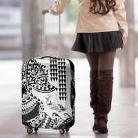 Hawaiian Tribal Manta Ray Luggage Cover Kakau Tattoo and Polynesian Art Motif Pattern LT03 - Polynesian Pride