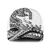 Hawaiian Tribal Manta Ray Mesh Trucker Cap Kakau Tattoo and Polynesian Art Motif Pattern LT03 One Size White Multicolor - Polynesian Pride