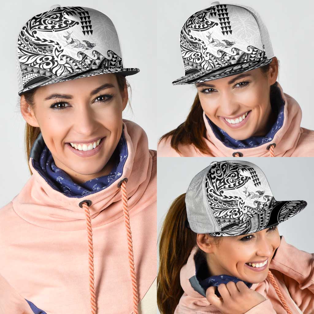 Hawaiian Tribal Manta Ray Mesh Trucker Cap Kakau Tattoo and Polynesian Art Motif Pattern LT03 - Polynesian Pride