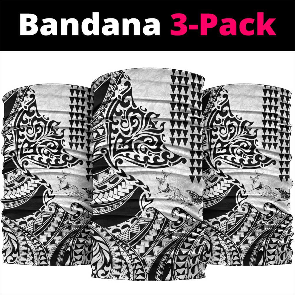 Hawaiian Tribal Manta Ray Neck Gaiter Kakau Tattoo and Polynesian Art Motif Pattern