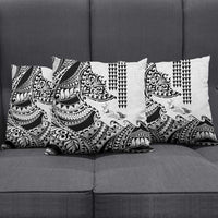 Hawaiian Tribal Manta Ray Pillow Cover Kakau Tattoo and Polynesian Art Motif Pattern