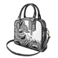 Hawaiian Tribal Manta Ray Shoulder Handbag Kakau Tattoo and Polynesian Art Motif Pattern
