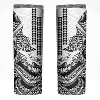 Hawaiian Tribal Manta Ray Skinny Tumbler Kakau Tattoo and Polynesian Art Motif Pattern LT03 Multicolor - Polynesian Pride