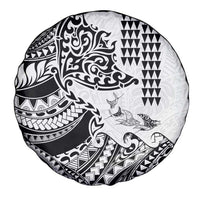 Hawaiian Tribal Manta Ray Spare Tire Cover Kakau Tattoo and Polynesian Art Motif Pattern LT03 - Polynesian Pride
