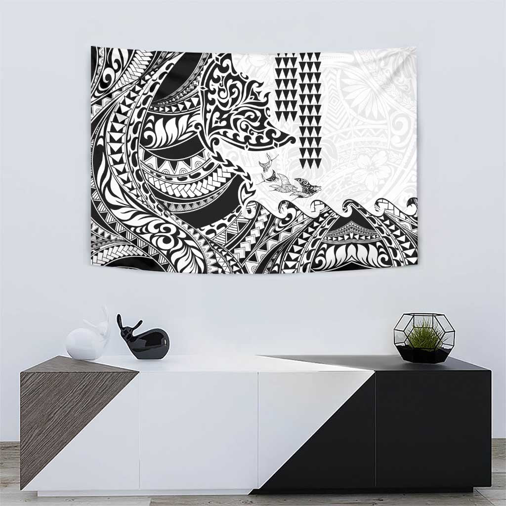 Hawaiian Tribal Manta Ray Tapestry Kakau Tattoo and Polynesian Art Motif Pattern LT03 - Polynesian Pride