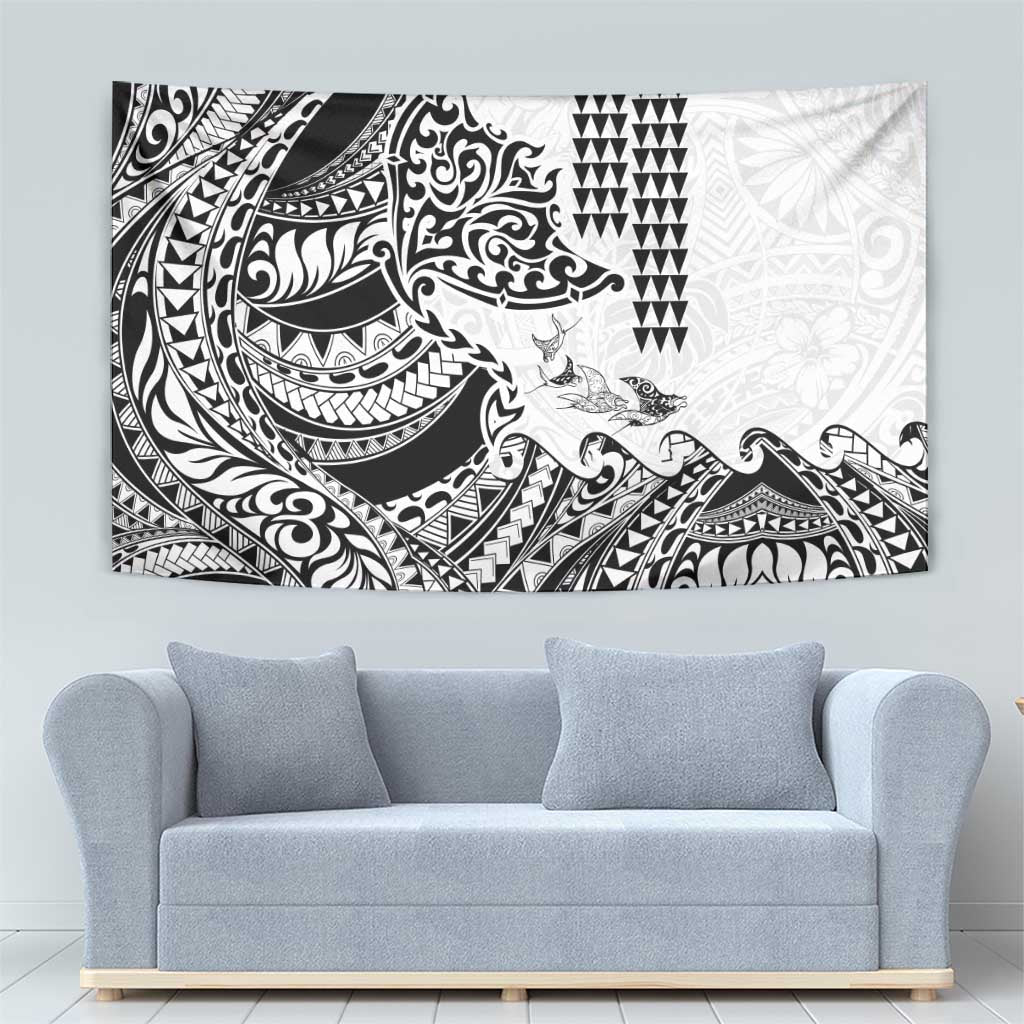 Hawaiian Tribal Manta Ray Tapestry Kakau Tattoo and Polynesian Art Motif Pattern LT03 - Polynesian Pride