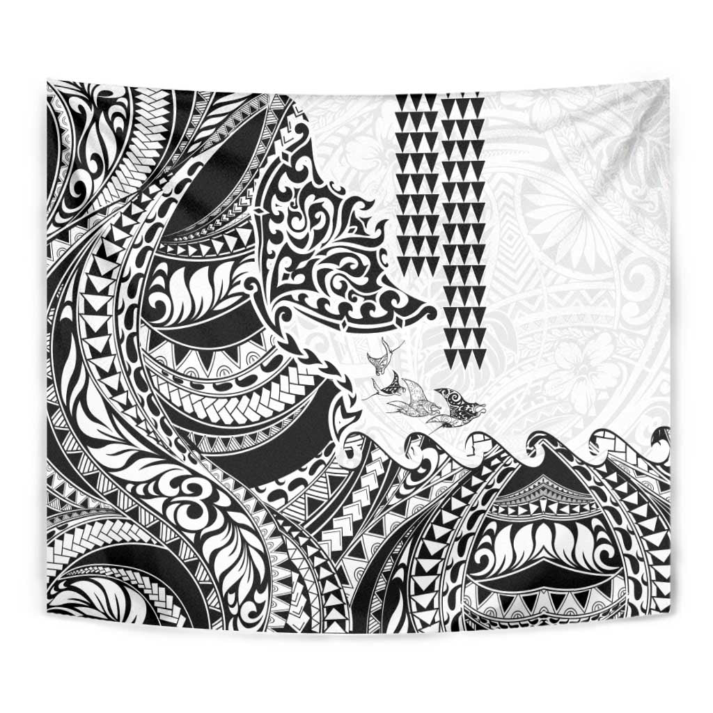 Hawaiian Tribal Manta Ray Tapestry Kakau Tattoo and Polynesian Art Motif Pattern LT03 - Polynesian Pride