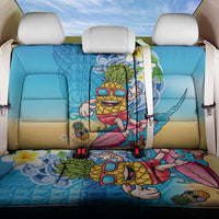 Hawaiian Funny Pineapple Surfing Back Car Seat Cover Beach with Tribal Kakau and Plumeria LT03 One Size Multicolor - Polynesian Pride