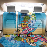 Hawaiian Funny Pineapple Surfing Back Car Seat Cover Beach with Tribal Kakau and Plumeria LT03 - Polynesian Pride