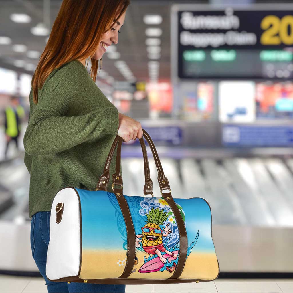 Hawaiian Funny Pineapple Surfing Travel Bag Beach with Tribal Kakau and Plumeria LT03 - Polynesian Pride