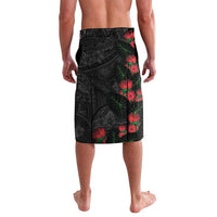Hawaiian Taro Leaves and Ohia Lehua Lavalava Polynesian Tribal Art Tropical Plants Motifs Grayscale LT03 - Polynesian Pride