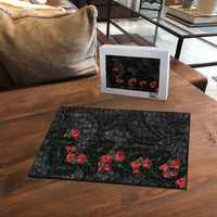 Hawaiian Taro Leaves and Ohia Lehua Puzzle Polynesian Tribal Art Tropical Plants Motifs Grayscale LT03 - Polynesian Pride