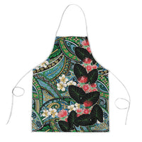 Hawaiian Taro Leaves and Ohia Lehua Apron Polynesian Tribal Art Tropical Plants Motifs Colorful LT03 Multicolor - Polynesian Pride