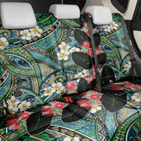 Hawaiian Taro Leaves and Ohia Lehua Back Car Seat Cover Polynesian Tribal Art Tropical Plants Motifs Colorful LT03 - Polynesian Pride