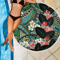 Hawaiian Taro Leaves and Ohia Lehua Beach Blanket Polynesian Tribal Art Tropical Plants Motifs Colorful LT03 - Polynesian Pride