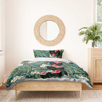 Hawaiian Taro Leaves and Ohia Lehua Bedding Set Polynesian Tribal Art Tropical Plants Motifs Colorful LT03 - Polynesian Pride