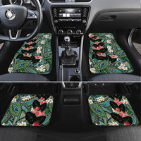 Hawaiian Taro Leaves and Ohia Lehua Car Mats Polynesian Tribal Art Tropical Plants Motifs Colorful LT03 Set 4pcs Multicolor - Polynesian Pride