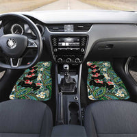 Hawaiian Taro Leaves and Ohia Lehua Car Mats Polynesian Tribal Art Tropical Plants Motifs Colorful LT03 Set 2pcs - Front Multicolor - Polynesian Pride