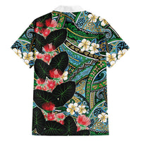 Hawaiian Taro Leaves and Ohia Lehua Family Matching Long Sleeve Bodycon Dress and Hawaiian Shirt Polynesian Tribal Art Tropical Plants Motifs Colorful LT03 - Polynesian Pride