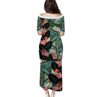 Hawaiian Taro Leaves and Ohia Lehua Family Matching Puletasi and Hawaiian Shirt Polynesian Tribal Art Tropical Plants Motifs Colorful LT03 - Polynesian Pride