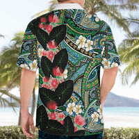 Hawaiian Taro Leaves and Ohia Lehua Hawaiian Shirt Polynesian Tribal Art Tropical Plants Motifs Colorful LT03 - Polynesian Pride