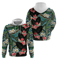 Hawaiian Taro Leaves and Ohia Lehua Hoodie Polynesian Tribal Art Tropical Plants Motifs Colorful LT03 - Polynesian Pride