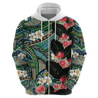 Hawaiian Taro Leaves and Ohia Lehua Hoodie Polynesian Tribal Art Tropical Plants Motifs Colorful LT03 - Polynesian Pride