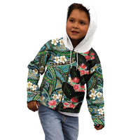 Hawaiian Taro Leaves and Ohia Lehua Kid Hoodie Polynesian Tribal Art Tropical Plants Motifs Colorful LT03 - Polynesian Pride