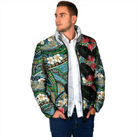 Hawaiian Taro Leaves and Ohia Lehua Padded Jacket Polynesian Tribal Art Tropical Plants Motifs Colorful LT03 - Polynesian Pride