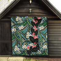 Hawaiian Taro Leaves and Ohia Lehua Quilt Polynesian Tribal Art Tropical Plants Motifs Colorful LT03 - Polynesian Pride